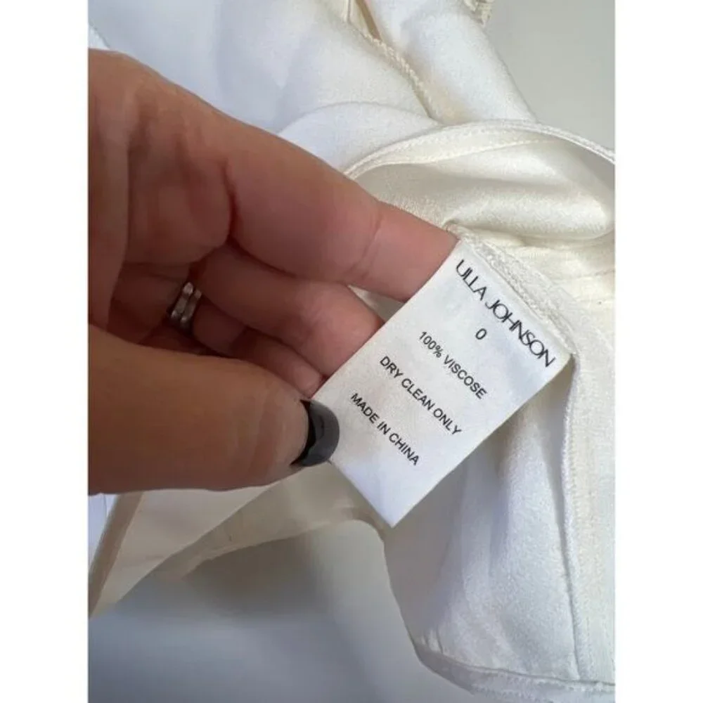 NEW ULLA JOHNSON Marcelena Short Puff Sleeves Top Light Beige Size: 0